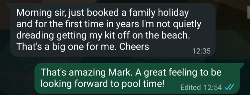 WhatsApp message from the group