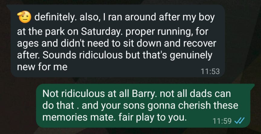 WhatsApp message from the group